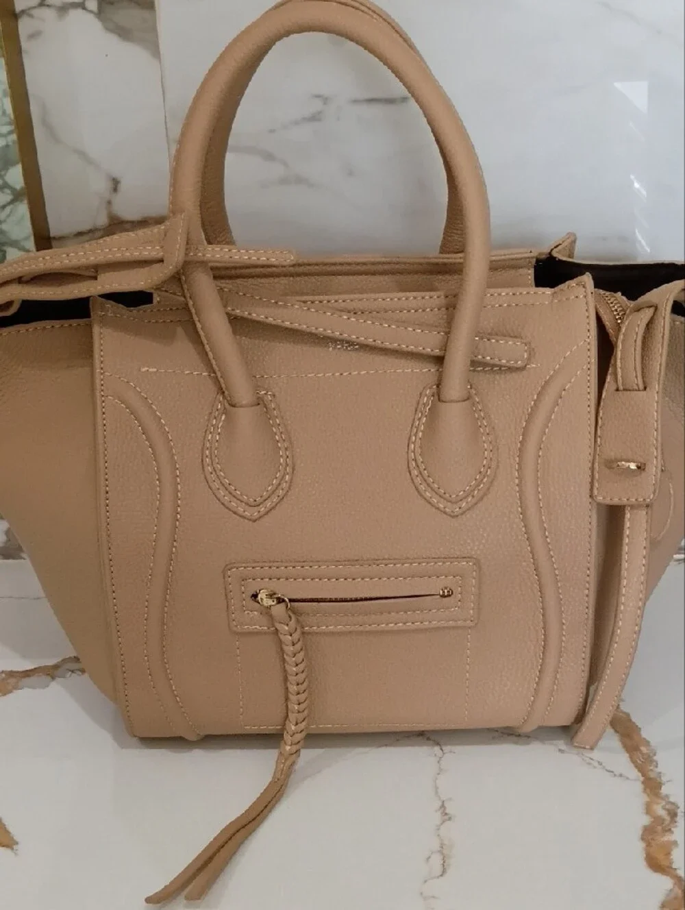 Classic Women's Tote Handbag in Beige